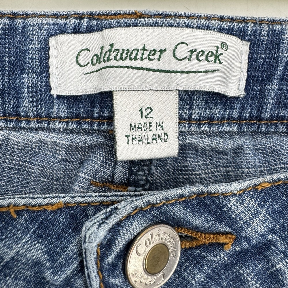 Coldwater Creek Capri Women's size 12 Medium Wash Blue Denim jeans - Picture 2 of 16